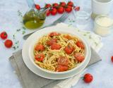 Linguine aux tomates cerises confites, origan et pecorino