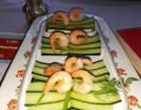 Scampi en couverture de concombre