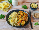 Poulet à l'aigre douce, blé à l'ananas