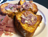 Pain perdu à l'ail rose de Lautrec et jambon de Lacaune