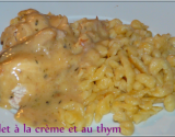 Poulet à la crème et au thym