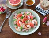 Salade de pomelo, crevettes et radis