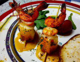 Brochette de gambas aux Grenailles