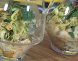 Verrines de courgettes crues et cuites