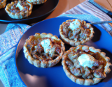 Tartelettes croquantes au Roquefort et à la crème de marrons