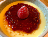 Crème brûlée aux framboises et mascarpone