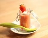 Gaspacho de tomate et fraise et sa mousse au soja