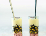 Verrine de lentilles, jambon et fromage frais