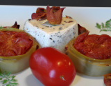 Fondant de chèvre à l'artichaut et à la tomate confite en terrine