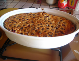 Clafoutis aux framboises et aux pêches