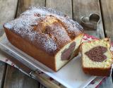 Cake vanille et son cœur au chocolat