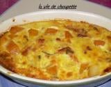 Clafoutis de potiron  à la sauge et aux lardons