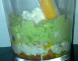 Verrine avocat-surimi au fromage cottage cheese