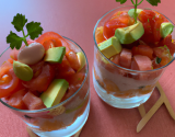 Verrines saumon avocat, tomates