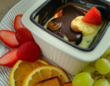 Fondu chocolat/fruits facon gratin