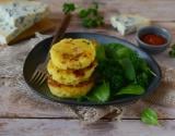 Galette de polenta à la fourme d'Ambert et au speck