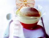 Suprêmes et zestes de pamplemousse de Floride en gelée, panna cotta parfumée à la cardamome, sorbet au pamplemousse de Floride