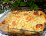 Clafoutis à la rhubarbe, cannelle et abricots sechés