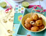 Beignets de fruit à pain à la morue, au citron vert & aux herbes