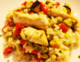 Risotto aux légumes et au poulet vite fait bien fait !