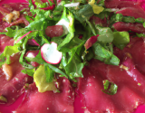 Salade de carpaccio mi-cuit