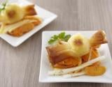 Quenelles croustillantes et salades de carottes, endives orange et cumin