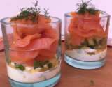 Verrine de saumon fumé et ricotta.