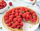 Tarte aux framboises et purée d'amandes