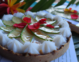 Tarte aux litchis sur crème d' amande coco