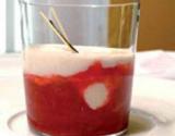 Soupe de fraises, glace de riz au lait