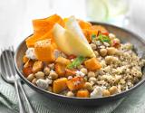 Bowl boulgour, millet, quinoa rouge, courge  et pois chiches