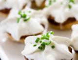 Baby tourtes aux champignons, espuma Papillon