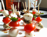 Brochettes tomates mozza