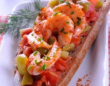 Tartine aux crevettes