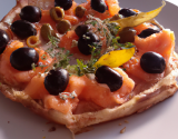 Tarte saumon & olives noires