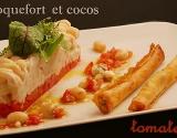 Cocos de Paimpol à la crème de Roquefort au tartare de tomates et croustillant