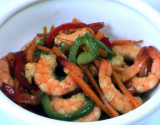 Crevettes sautées aux petits légumes