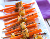 Brochettes de carottes/cumin/poires