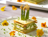 Millefeuille de courgettes aux asperges vertes