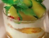 Mousse de ricotta aux poivrons et tagliatelles de courgettes