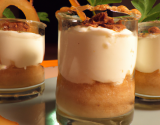 Verrine gourmande de gariguettes sur douceur au marron et à la poire