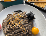 P'tites Soba et douceur de panais au thé blanc et brisures de truffe noire...