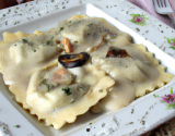 Raviolis sauce aux pleurotes à la crème