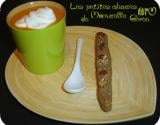 Capuccino de potimarron, chantilly au fromage de chèvre et faux gressin aux amandes