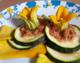 Courgettes sur lit de ravioles