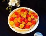 Tarte fine aux tomates multicolores et moutarde au miel et épices