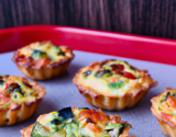 Mini quiches à la ratatouille et au poulet