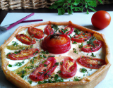 Tarte de tomates chèvre frais et jambon