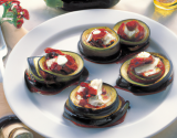 Corolles d'aubergines au magret-mozzarella