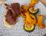 Côtelettes d'agneau et courge cornue en tempura